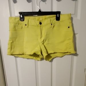 Bright yellow cutoff jean shorts - Lucky Brand